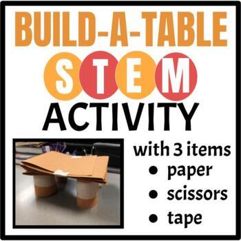 Preview of Easy STEM activity- Build a Table with paper and tape- NO PREP!