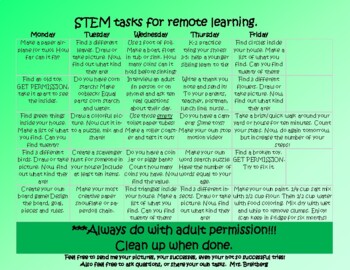 Preview of STEM activity calendar - editable