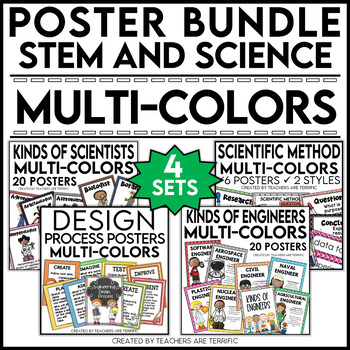 Preview of STEM and Science Posters Bundle featuring Multi-Colors