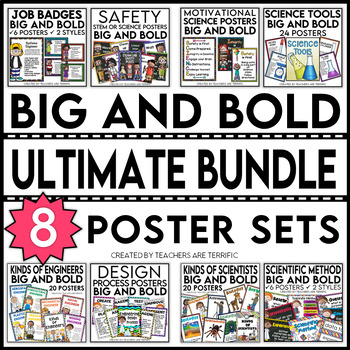 Preview of Ultimate STEM and Science Poster Bundle in Big and Bold Colors