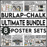 Ultimate STEM and Science Poster Bundle in Burlap and Chalkboard