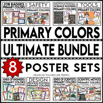 Preview of Ultimate STEM and Science Poster Bundle in Primary Colors