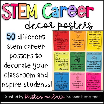 Preview of STEM career posters - Science Bulletin Board Classroom Décor