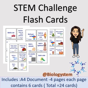 Preview of STEM challenge flash cards