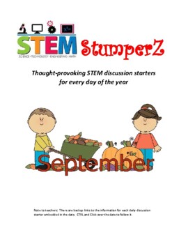 Preview of STEM daily discussion starters, journal prompts, and fillers - Sept