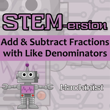 Preview of STEM-ersion - Add & Subtract Fractions with Like Denominators - Machinist