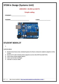 Preview of STEM in DESIGN Student Booklet (Arduino)