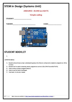Preview of STEM Arduino Card Blink and lights STUDENT (Introduction)