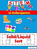 STEM in Kindergarten: Solid/Liquid Sort (printable)