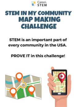 Preview of STEM in my Community Map Making Challenge Canva Template (distance learning)