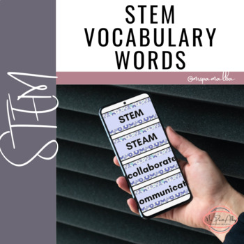 Preview of STEM vocabulary cards for word wall | English & Spanish | Skills & subjects