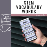 STEM vocabulary cards for word wall | English & Spanish | 