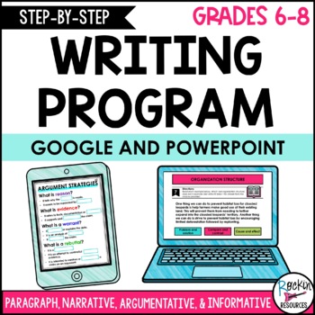 Preview of DIGITAL WRITING PROGRAM FOR MIDDLE SCHOOL | 6-8 WRITING CURRICULM FOR GOOGLE