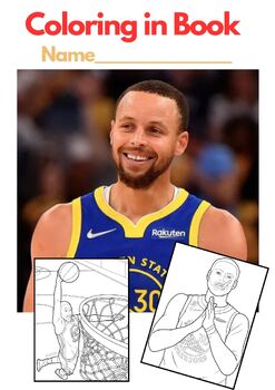 Preview of STEPHEN CURRY / STEPH CURRY, NBA, Coloring in Book (21 pages) PDF Printable Book