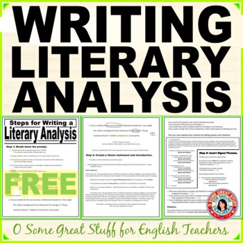 Preview of Writing a Literary Analysis Essay - Step-by-Step - Free Resource