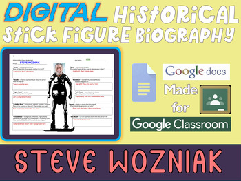 Preview of STEVE WOZNIAK Digital Stick Figure Biography for California History