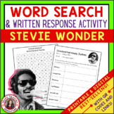 STEVIE WONDER Music Lesson Word Search and Research Activi