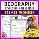 Black History Month Music Lessons Activities - STEVIE WONDER