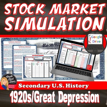 Preview of STOCK MARKET Simulation Game | 1920s & Great Depression | Print & Digital