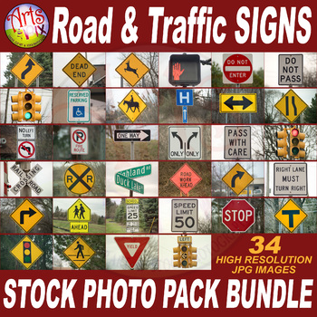 Preview of STOCK PHOTOS - Road & Traffic SIGNS - Photographs - BUNDLE