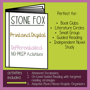 Preview of STONE FOX Differentiated Novel Unit - Distance Learning