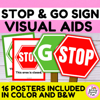 Preview of PRINTABLE STOP SIGN POSTERS, SPECIAL EDUCATION AUTISM VISUALS, OPEN CLOSED SIGNS