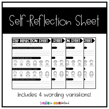 Student Self-Reflection Sheet by Katie in ONEderland | TPT