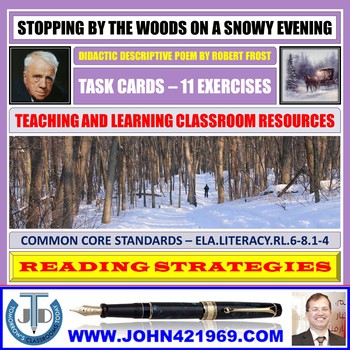 Preview of STOPPING BY THE WOODS ON A SNOWY EVENING - TASK CARDS
