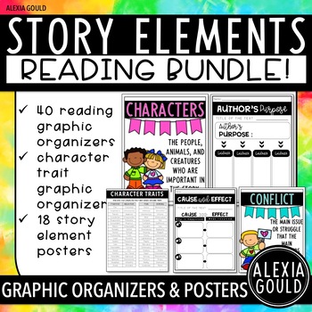 STORY ELEMENTS BUNDLE | Graphic Organizers & Posters | Distance Learning