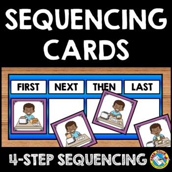 Preview of STORY PICTURE 4 STEP SEQUENCING EVENT CARDS KINDERGARTEN ACTIVITY SPEECH THERAPY