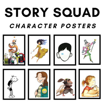Preview of STORY SQUAD 50 Book Character Posters - Classroom Decor