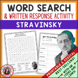 STRAVINKSY Music Word Search and Biography Research Activi