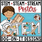 STEM STEAM STREAM Bulletin Board Posters Letters for Scien