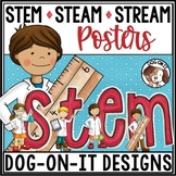 STEM STEAM STREAM Bulletin Board Posters Letters for Scien