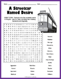 A STREETCAR NAMED DESIRE Word Search Puzzle Worksheet Activity