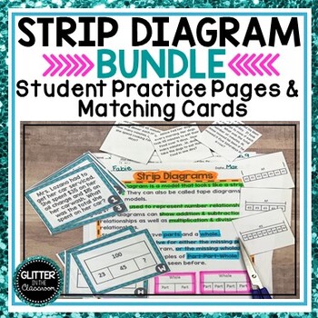 Preview of STRIP DIAGRAMS BUNDLE - Tape Diagrams - Bar Models - Matching Cards - Practice