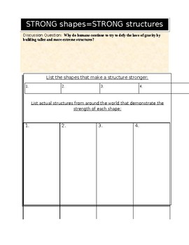 Preview of STRONG shapes = STRONG structures-- Students Interactive Journal Template