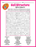 STRUCTURE & PARTS OF A CELL Word Search Puzzle Worksheet A