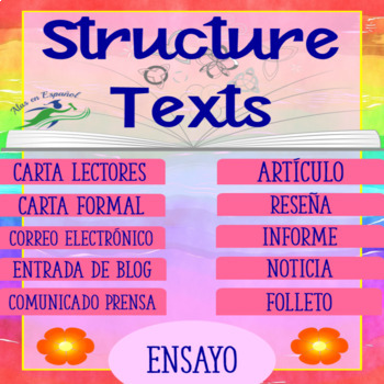 Preview of STRUCTURE TEXTS FOR SPANISH WRITING | IB SPANISH TESTS