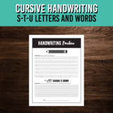 STU Cursive Lettering Practice | Handwriting Printable Wor