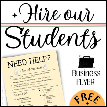 Preview of STUDENT BUSINESS FLYER | Advertise student interns looking for vocational work!