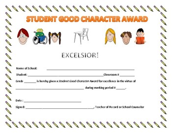 Preview of STUDENT GOOD CHARACTER AWARD