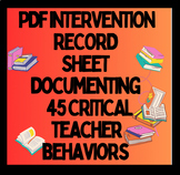 STUDENT INTERVENTION DOCUMENT pdf log of 45 teacher behavi