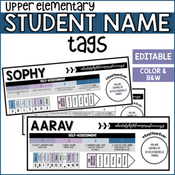 Preview of STUDENT NAME TAGS | UPPER ELEMENTARY | STUDENT NAME PLATES
