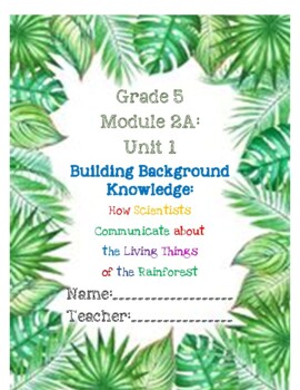 Preview of Mod 2a Rainforest Grade 5 EngageNY Workbook Lessons Packet
