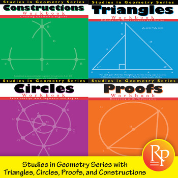 Preview of Studies In Geometry BUNDLE -Triangles, Circles, Proofs, Constructions Activities