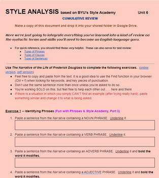 Preview of STYLE ACADEMY Unit 6 - Cumulative Unit, Exam, & Bell Ringers NO PREP!