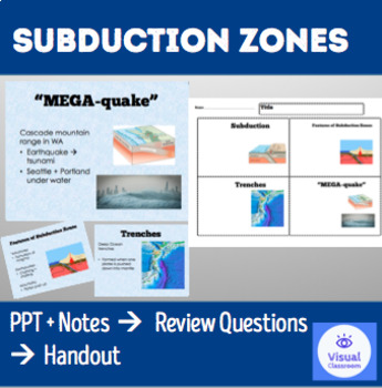 Preview of SUBDUCTION ZONES – PowerPoint + Review Questions + Handout