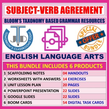 Preview of SUBJECT-VERB AGREEMENT: TEACHING RESOURCES - BUNDLE