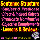 SUBJECT and  PREDICATE. OBJECTS. SENTENCE STRUCTURE. 12 LE